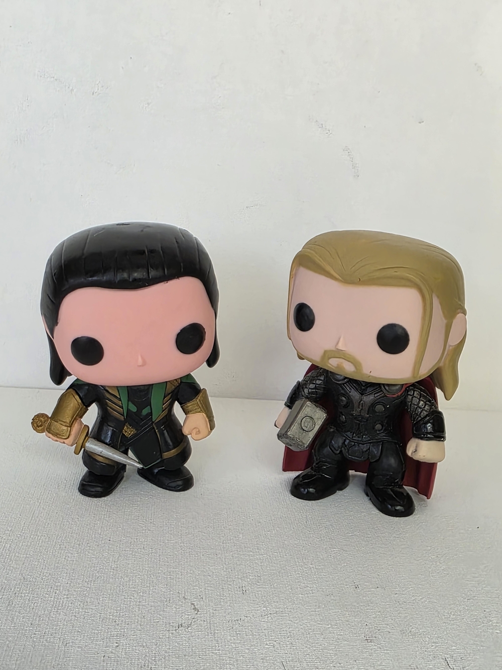Funko Loki & Thor Vinyl Figures - Black, Green, Gold, Red